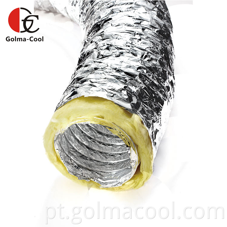 HVAC Sistema de folha de alumínio do condicionador de ar do duto flexível com camada de isolamento térmico